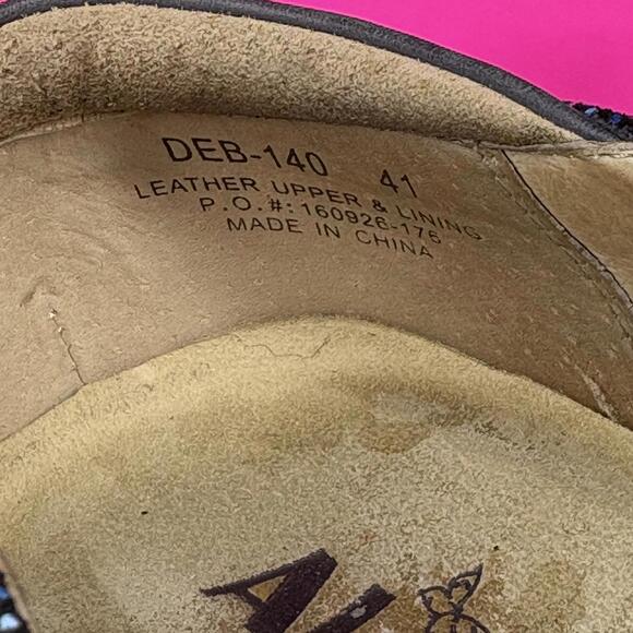 Alegria Debra Wavy Navy Leather Slip-On Loafer Sz 41 - Picture 9 of 9